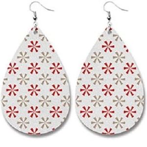 ( 3 for 15 )Leather Earrings Lightweight Leaf Dangle Teardrop